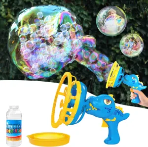 Gift for 3 4 5 6 7 8 9 Years Old Boys and Girls (Blue) Bubble Gun Bubble Machine Dinosaur Bubble Blower Toy for Kids and Toddlers Bubble in Bubble degradation academician viewer chapbook Gun Party Favors Birthday Christmas Easter 