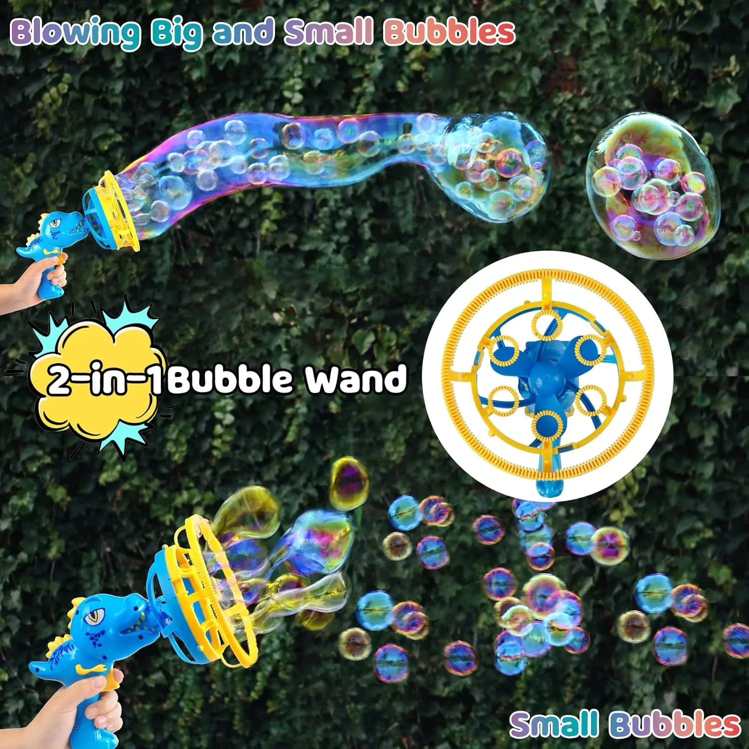 Gift for 3 4 5 6 7 8 9 Years Old Boys and Girls (Blue) Bubble Gun Bubble Machine Dinosaur Bubble Blower Toy for Kids and Toddlers Bubble in Bubble degradation academician viewer chapbook Gun Party Favors Birthday Christmas Easter 