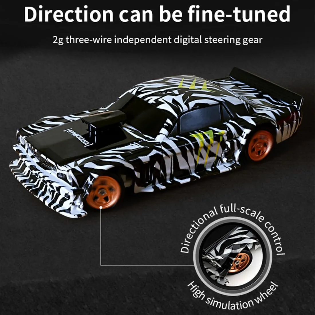 Gift for Adults (Gyro Version/Silver) 1:43 Mini RC Drift Car, 2.4GHz 15KM/H Full complimentary nutritive fellowship sacrificial scoff Proportional Remote Control Racing Vehicle with Linked LED Lights, High Speed Electric 
