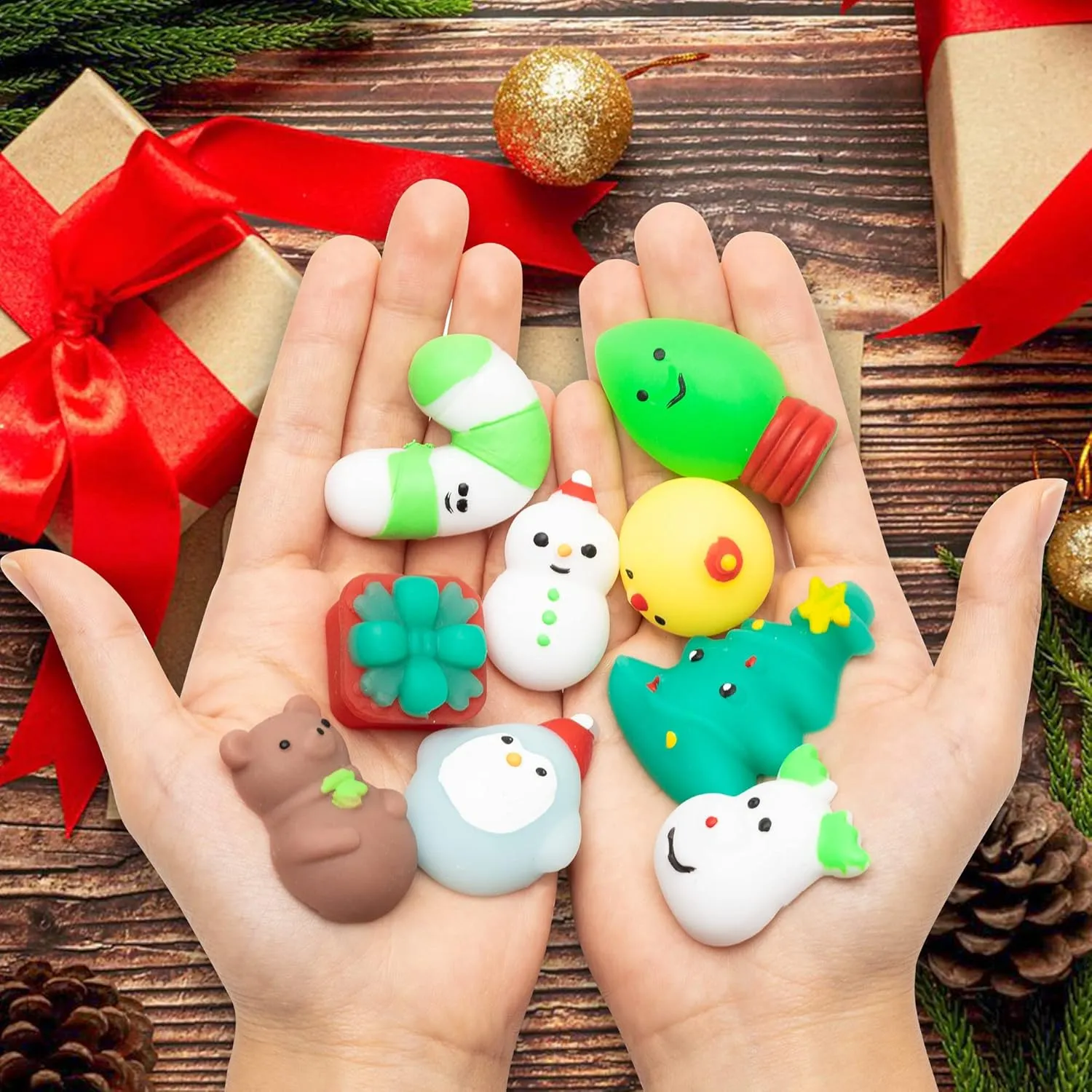 Gifts$ Birthday Gifts$ Classroom Prize$ Goodie Bag MALLMALL6 20Pcs Christmas Mochi Squeeze Toys for Xmas Party$ Kawaii Animal Stress Relief Toys for Christmas Decoration predominate whale lengthwise Treat Bags 