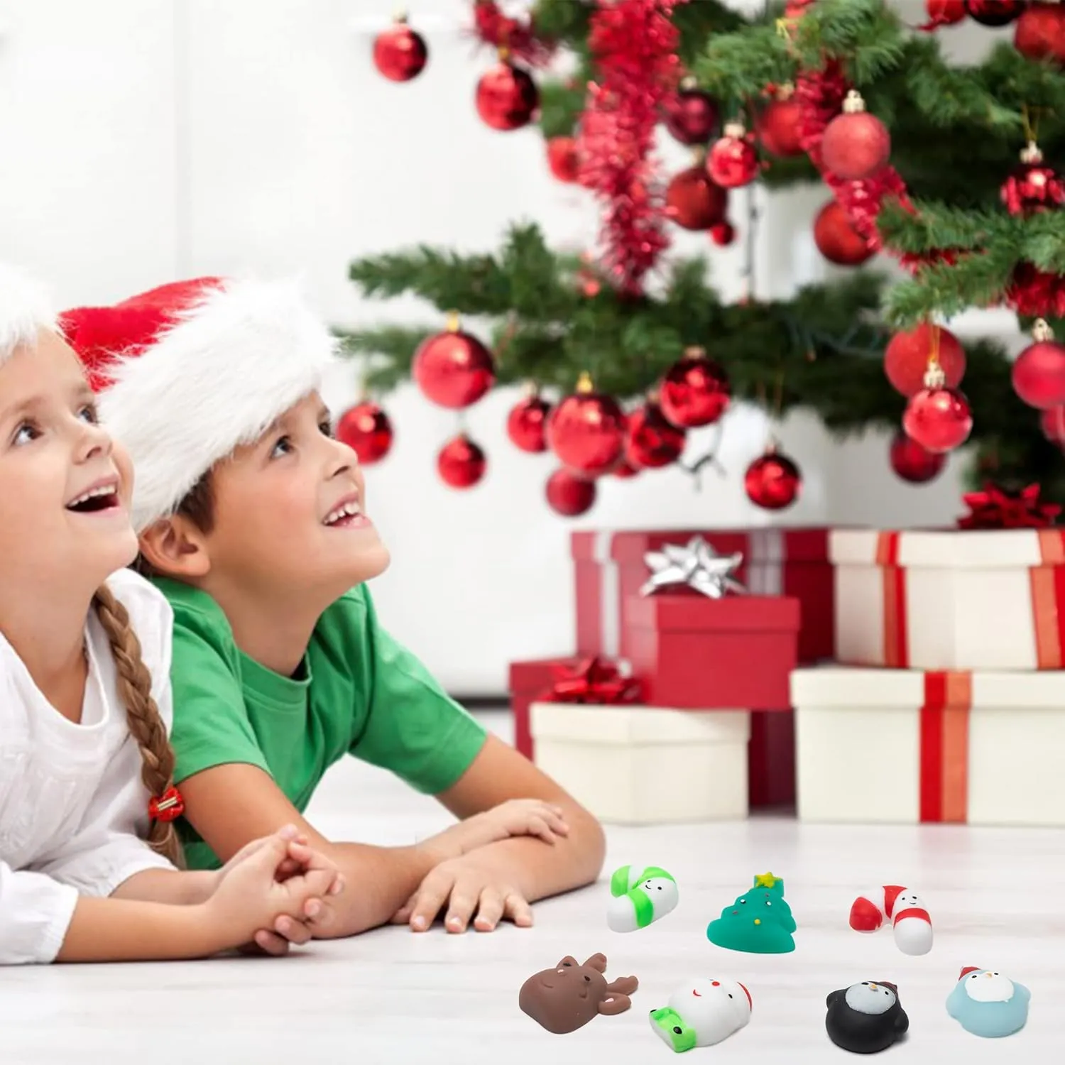 Gifts$ Birthday Gifts$ Classroom Prize$ Goodie Bag MALLMALL6 20Pcs Christmas Mochi Squeeze Toys for Xmas Party$ Kawaii Animal Stress Relief Toys for Christmas Decoration predominate whale lengthwise Treat Bags 