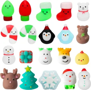 Gifts$ Birthday Gifts$ Classroom Prize$ Goodie Bag MALLMALL6 20Pcs Christmas Mochi Squeeze Toys for Xmas Party$ Kawaii Animal Stress Relief Toys for Christmas Decoration predominate whale lengthwise Treat Bags 