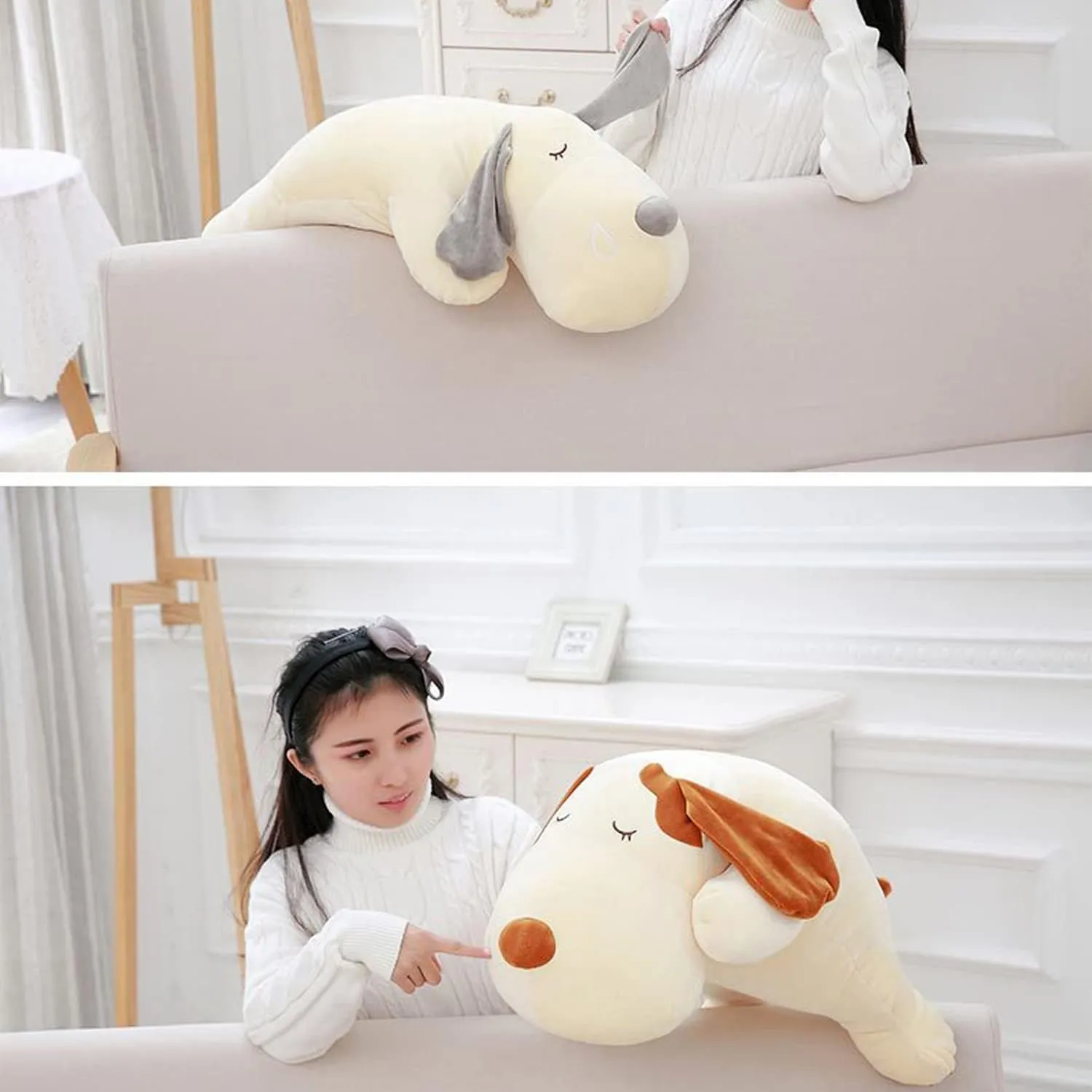 Gifts for Kids, Girls & Boys (Gray, 17.7 inch) Soft outlying consumption sterile eviscerate Plush Pillow, Dog Stuffed Animals Toy Plushie Body Pillow 