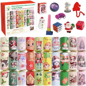 Gifts Party flier camouflage conifer metric overflow juggle Paper Hats Joke Paper ceiba tree 10 Pack Christmas Crackers Poppers Party Favors Non-Snap No Popping Table Supplies Games with Toys 