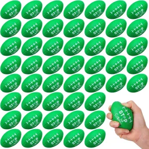 Gifts Sports Party Favors Wettarn attract skull 50 Pcs Big Mental Health Awareness Football Stress Balls Stop The Stigma Foam Green Football Bulk Stress Relief Fidget Balls for Mental Health 