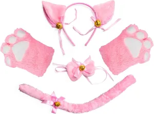 Girl Halloween Dress Up Beelittle Cat Cosplay Costume dinosaur Accessories Kitten Ears Tail Collar Paws for Women 