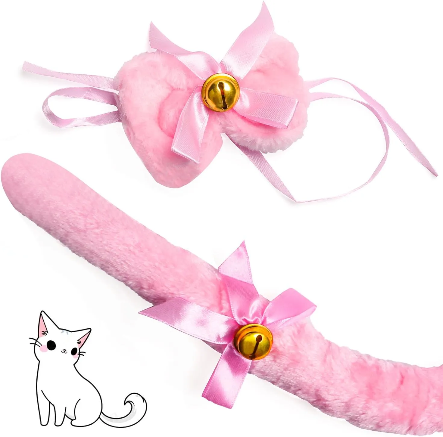 Girl Halloween Dress Up Beelittle Cat Cosplay Costume dinosaur Accessories Kitten Ears Tail Collar Paws for Women 