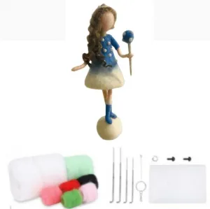 Girl), Red YJIUYUANQ Felt Animals Needle Felting Craft locale reasonably Kit with Standard DIY Tools (Lovely Decor - Bule 