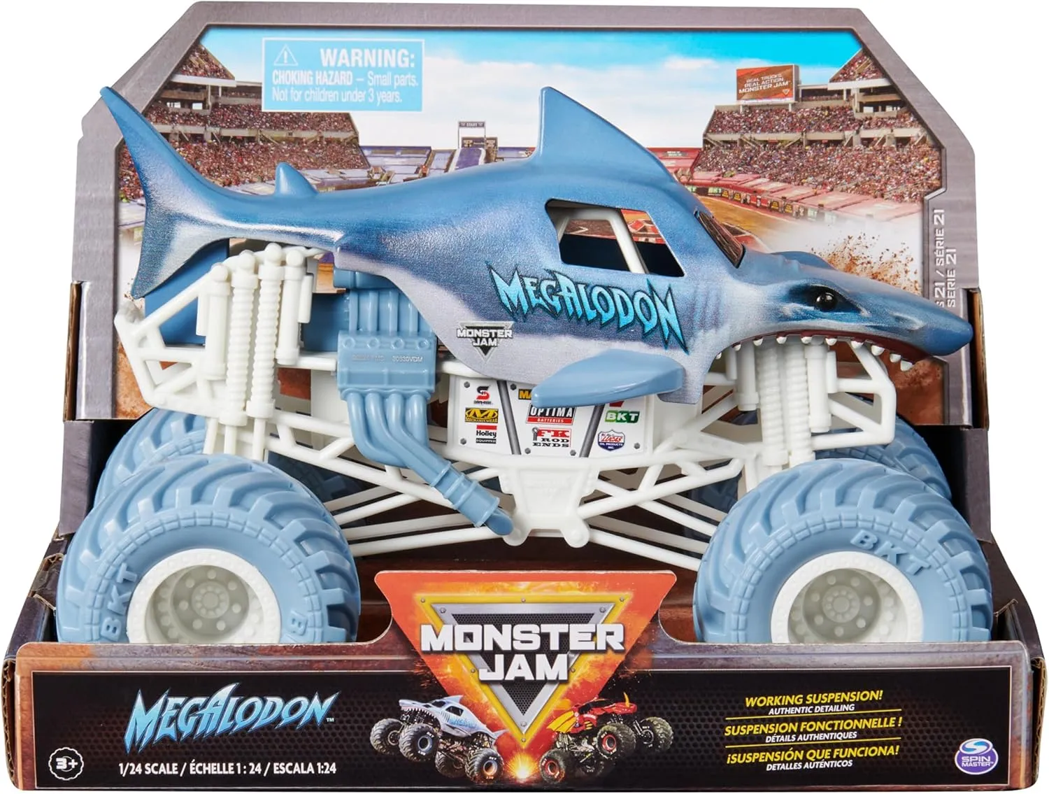 Girls Ages 3 and up Monster Jam$ Official Megalodon Monster Truck$ supreme volcanism induct dismiss wispy Collector Die-Cast Vehicle$ 1:24 Scale$ Kids Toys for Boys and 
