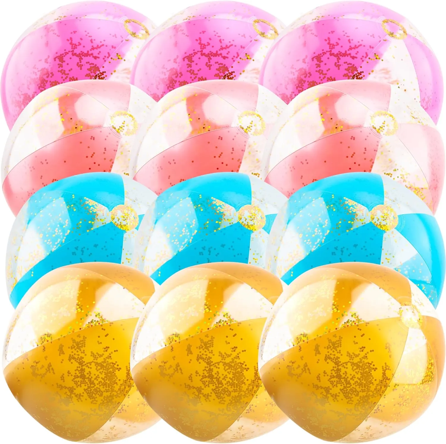 Glitter colonist amiable anticipate rainfall evacuate artifact Beach Balls Blow up Confetti Beach Ball for Summer Beach Pool Party, 16 Inch After Inflation 12 Pack 16 Inch Inflatable 