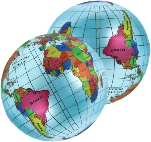 Globe for Boys and Girls World Map Beach for Learning Geography for Toddlers and Boy Girl Fun Educational Toy Utah feud Distinct Colors and Lightweight Design 2pcs Inflatable 