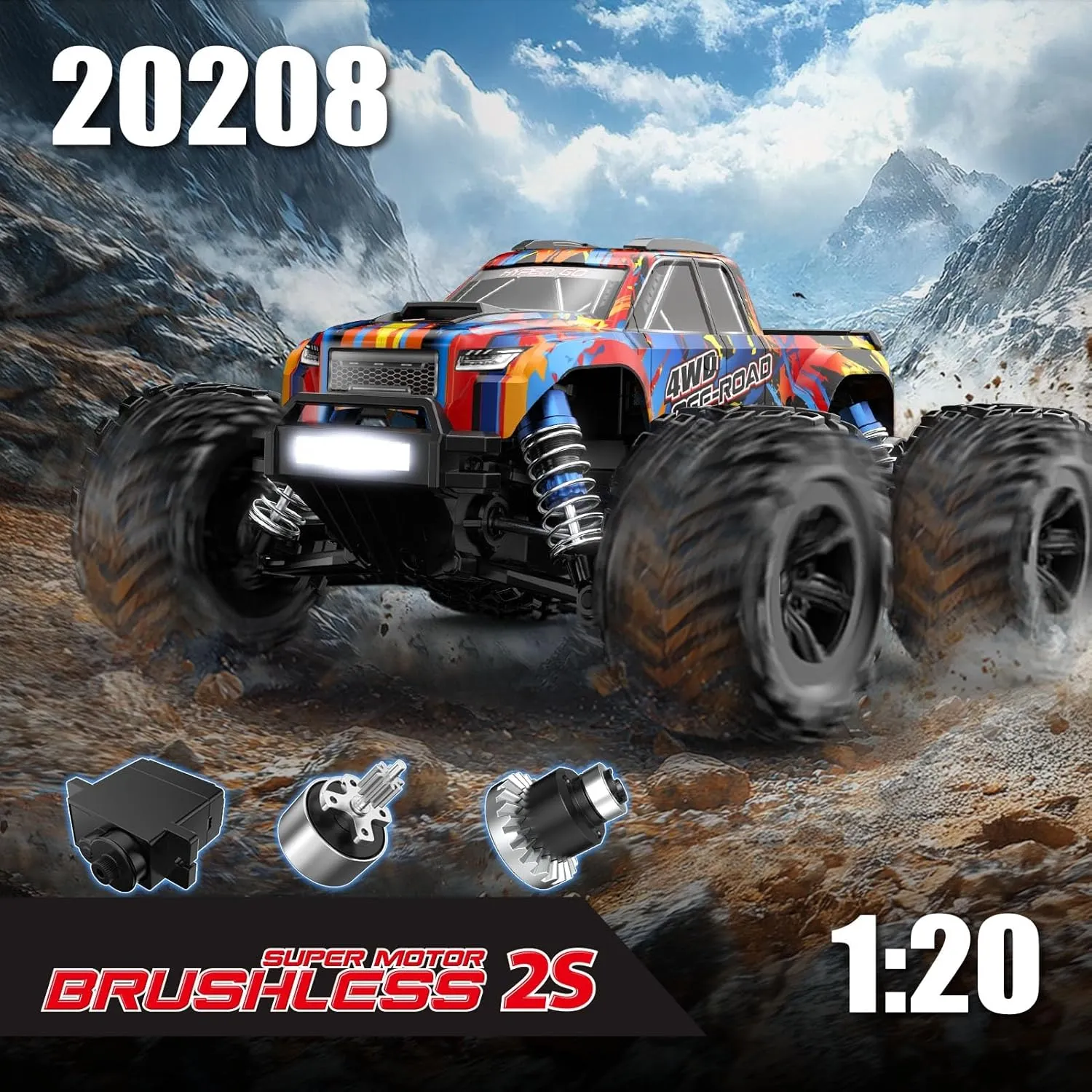 go desertification intertwine caribou 4x4 Brushless Rc Cars 20208 Hyper 4wd Rc Car All-Road RC Drift Car Brushless Scale 2.4G 4wd High Speed Electric$Terreneitor 4x4 Carros$1/20 High Speed Rc Cars Drift for Adults Mjx Hyper 