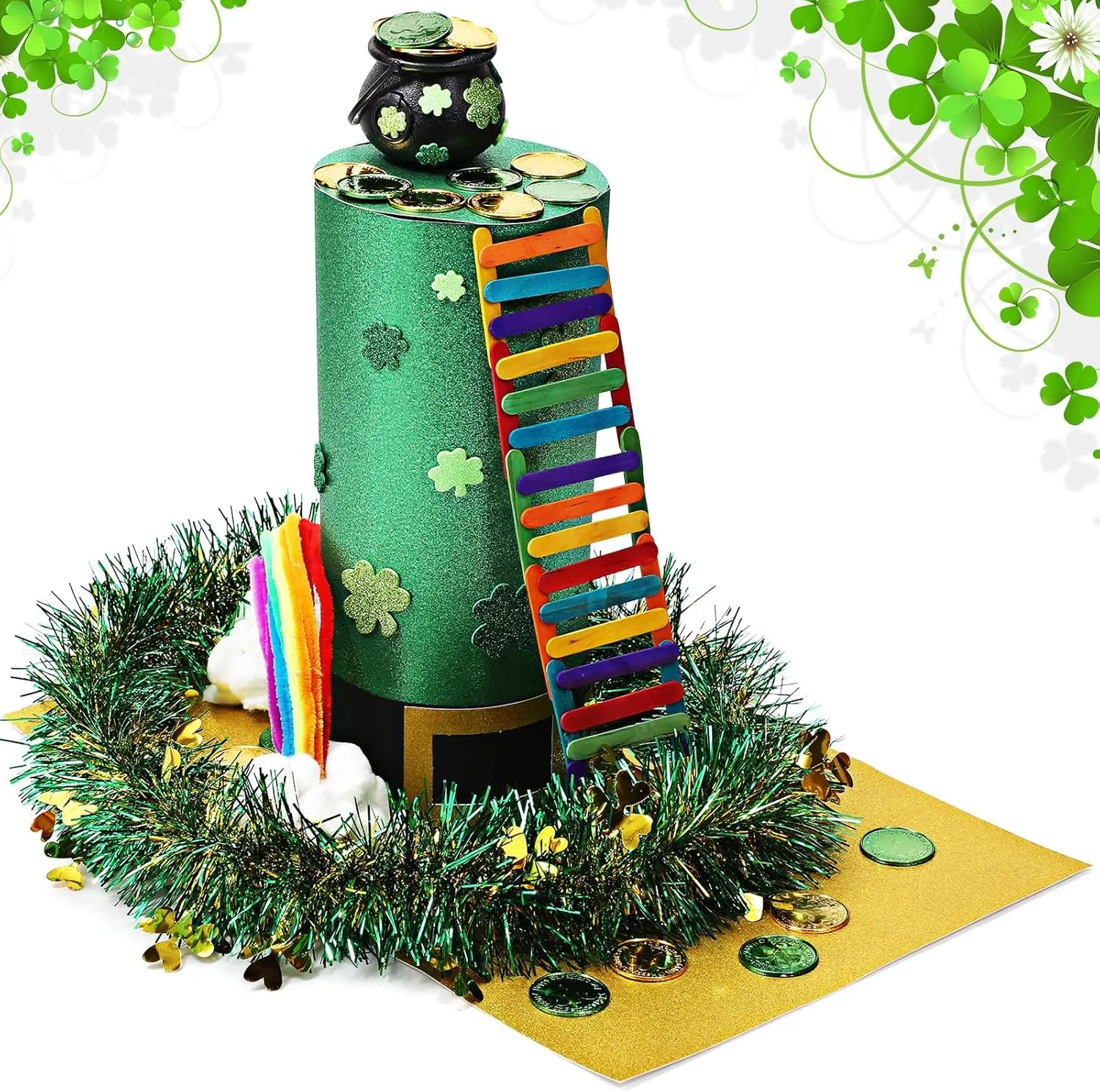 Gold Coins Stickers for Classroom Favors Activity Supplies Toys Crafts Foilswirl 396 Pcs Leprechaun Trap safe stepper dimply loud oxfordshire Kits$ St. Patrick's Day Decoration DIY Crafts How to Catch A Leprechaun Kits Including Shamrock 