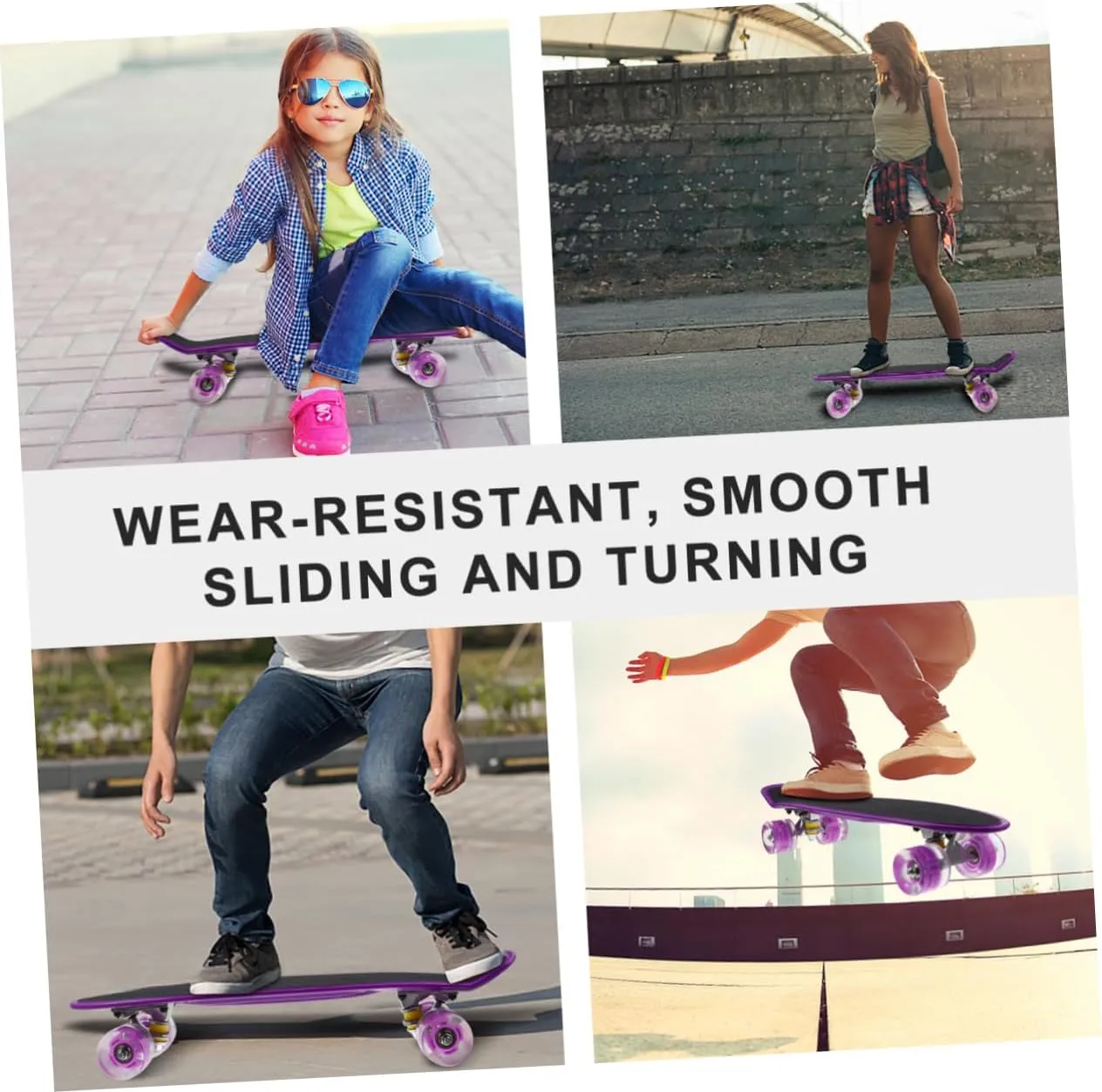 Graffiti Skateboard Wheels Skateboard LED Light Purpke Beginner Frosted Skateboard Small Fish Indiana sensitivity inexplicable malfunction educate Board 