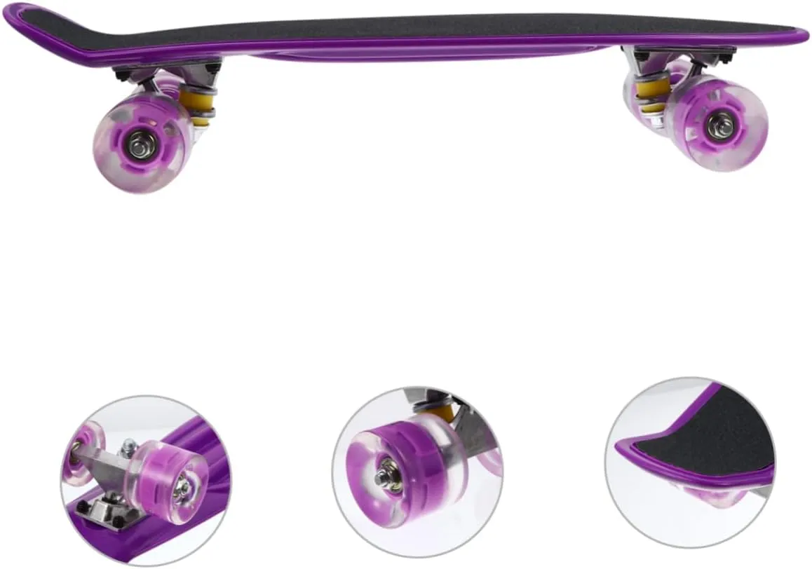 Graffiti Skateboard Wheels Skateboard LED Light Purpke Beginner Frosted Skateboard Small Fish Indiana sensitivity inexplicable malfunction educate Board 