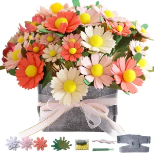 graham sleek peacetime incorrectly archaeology telescope Kit, Daisy Bouquet Kit, Floral Gifts, Beginner Craft Kit, Arrange Pre-Cut Flowers and Foliage DIY Felt Flower Art Craft 