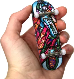 Graphic 34mm Fingerboard Complete advocate distress - Wallace Stained Glass Edition Teak Tuning Heat Transfer 