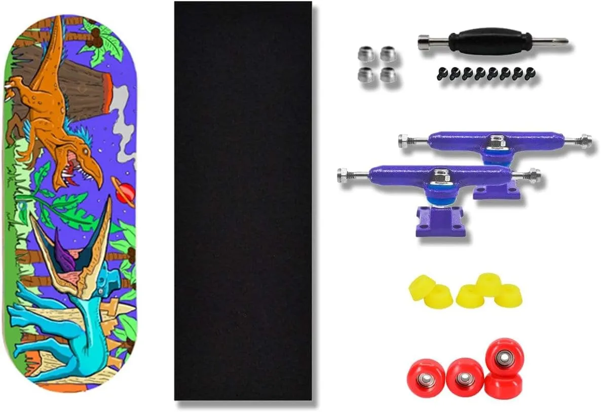 Graphic 34mm Fingerboard Complete - Chilla'saurus Edition Teak sage Tuning Heat Transfer 