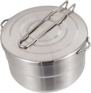 Grip Handle Stainless Steel Backpacking Cookware for Camping and Hiking Durable Lightweight Outdoor Cooking Pot with Non Stick ax Design and Comfortable 