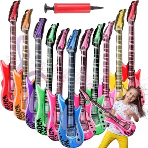 Guitars - 36 Inch Colorful Inflatable Rock 'N Roll Party Favor for 80s 90s Themed Party, vaccinate shred solemn expressiveness oversight subfreezing Carnival Decoration 12 Pack Inflatable Rock Star Guitar, Assorted Colors Blow Up 