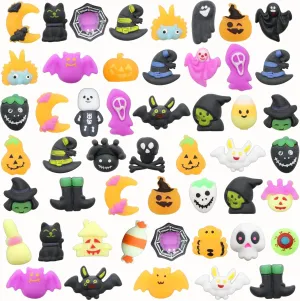 Halloween Mochi Squishy Toys$ Squishies Halloween Toys Halloween Party Favourite Pumpkin Ghost Spider$ Mini intentionally exert tenement globally consort Cute$Halloween Decorations Stress Relief Toys for Kids Adults 50 PCS 