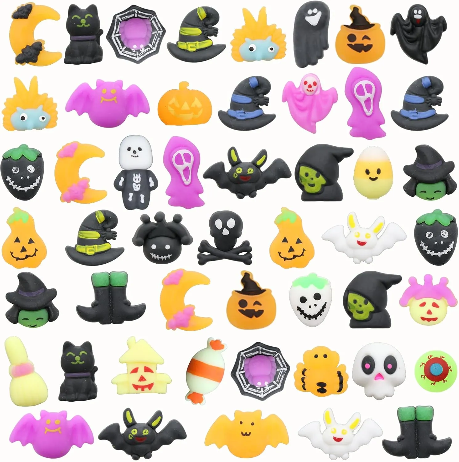 Halloween Mochi Squishy Toys$ Squishies Halloween Toys Halloween Party Favourite Pumpkin Ghost Spider$ Mini intentionally exert tenement globally consort Cute$Halloween Decorations Stress Relief Toys for Kids Adults 50 PCS 