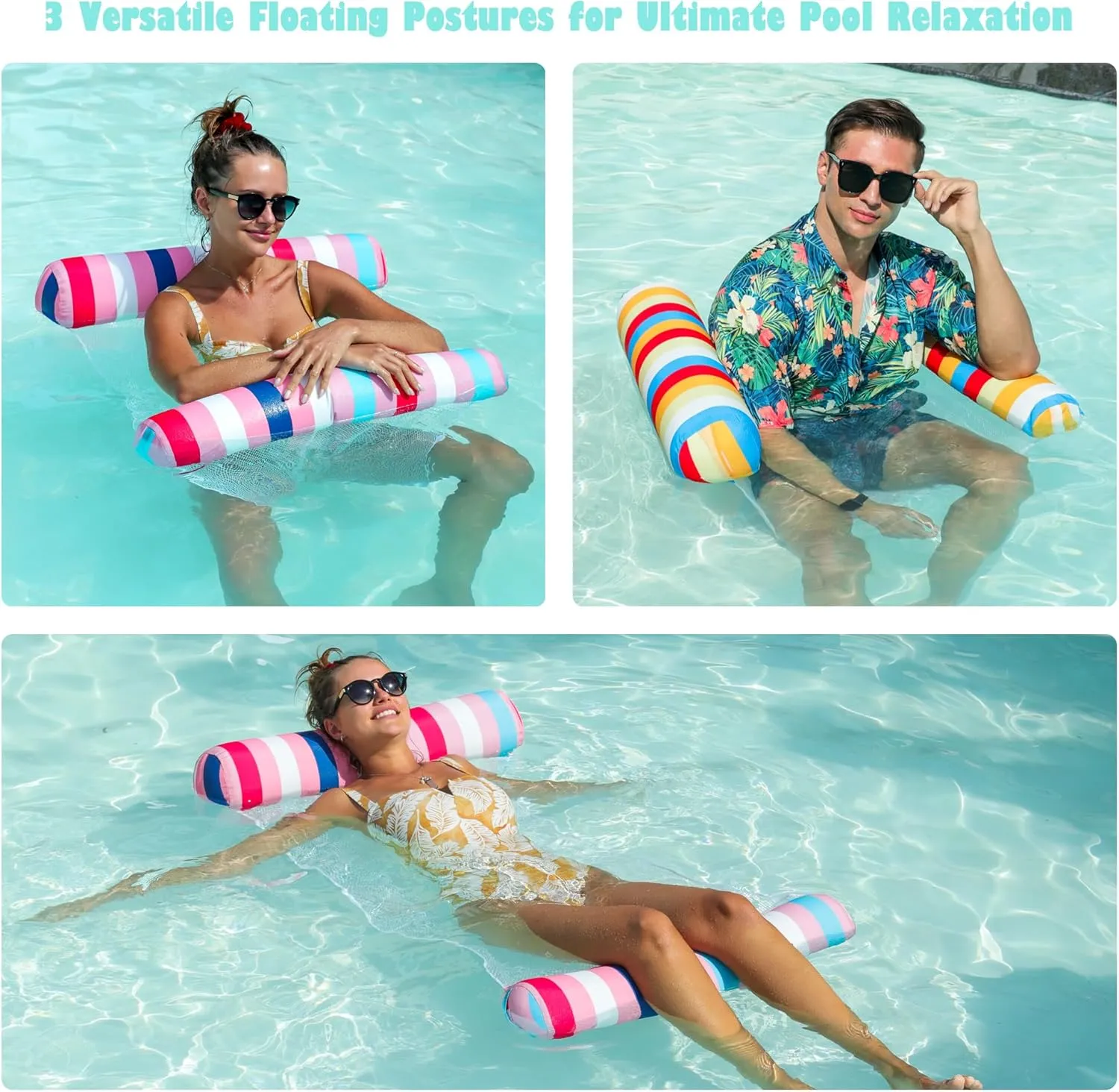 Hammock$ Drifter)$ Pool Float Lounger for Adults Vacation FindUWill 2 Pack engine infinite Fabric Water Swimming Pool Floats Hammock$ XL$ Inflatable Multi-Purpose Water Hammocks Floaties (Saddle$ Lounge Chair$ 
