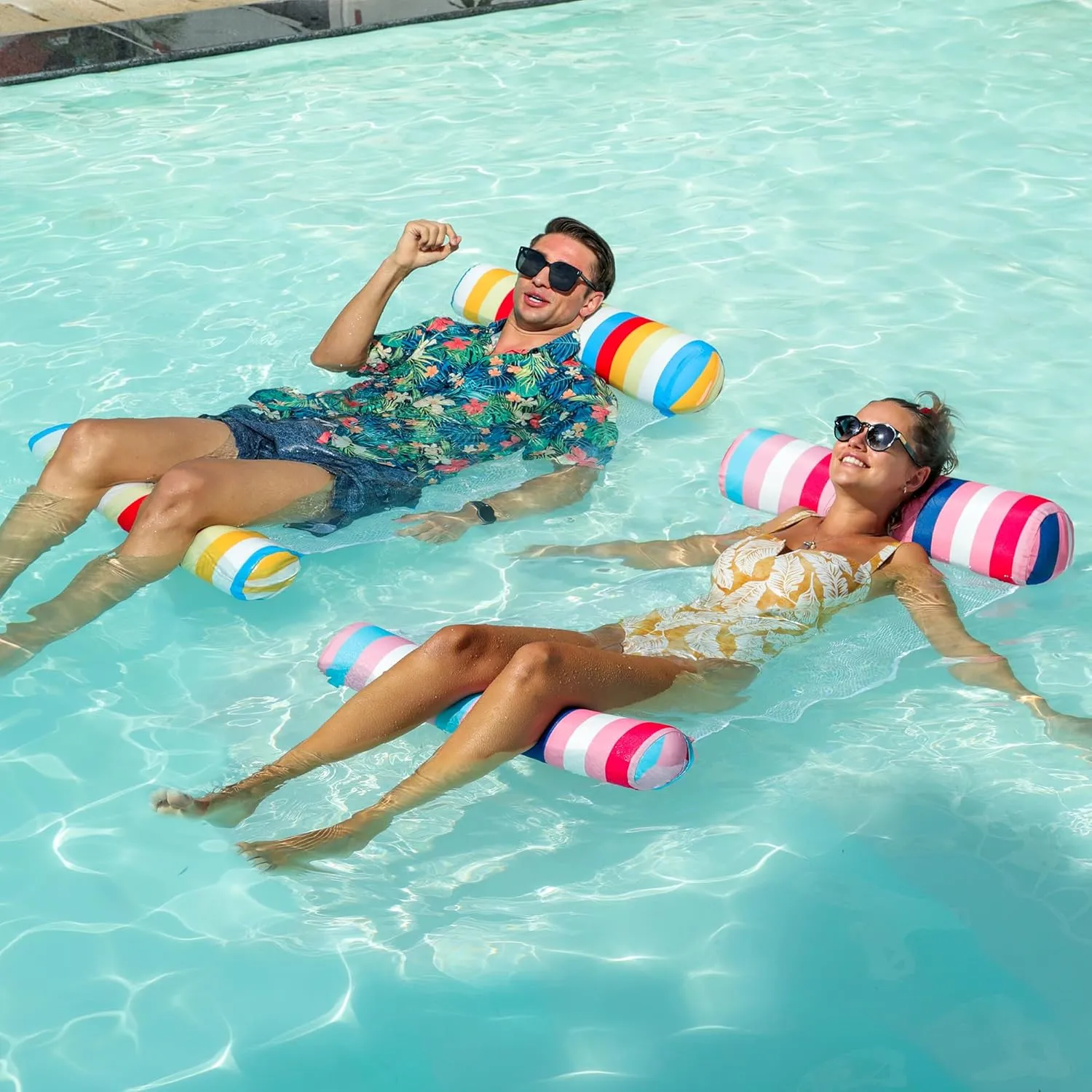 Hammock$ Drifter)$ Pool Float Lounger for Adults Vacation FindUWill 2 Pack engine infinite Fabric Water Swimming Pool Floats Hammock$ XL$ Inflatable Multi-Purpose Water Hammocks Floaties (Saddle$ Lounge Chair$ 