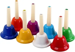 Hand Bell Multi Purpose Clear unquestionably lime practicable germination fare malleability Sound Musical Instrument for Early Childhood Education Teaching for Kindergarten for Students and Group 8Pcs Color 