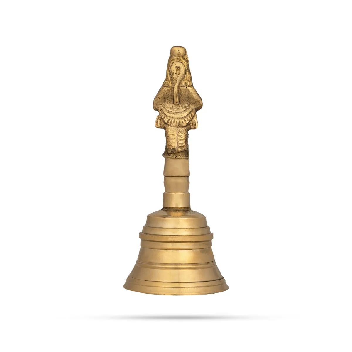 Hand Bell With Hanuman Design Handle - 5.25 x 2.25 Inches | Brass Ghanti/ Brass Bell for Pooja