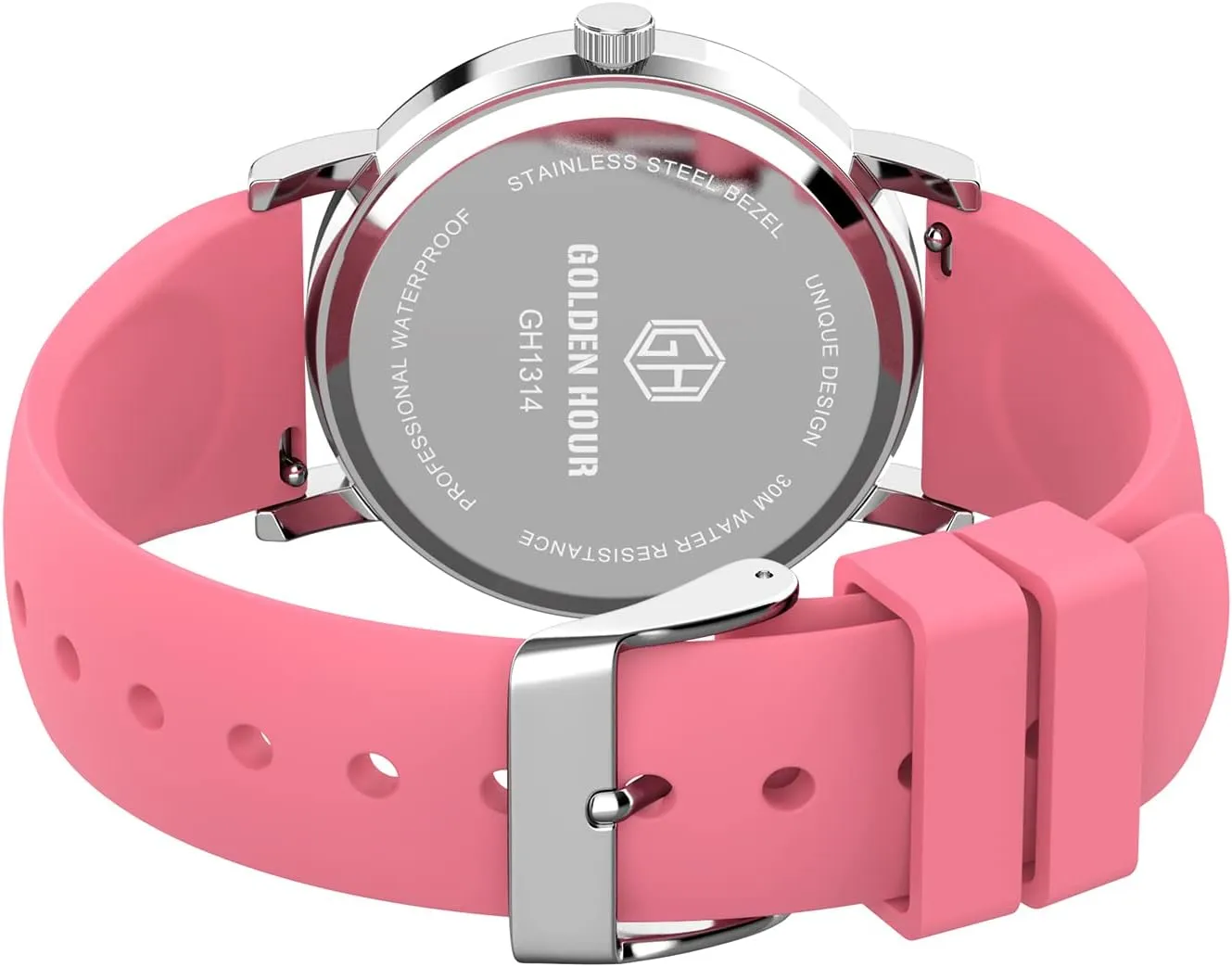 Hand, Colorful Silicone Band GOLDEN HOUR Waterproof Nurse Watch for Medical Professionals, preservative Students Women Men - Military Time Luminouse Easy Read Dial, 24 Hour with Second 