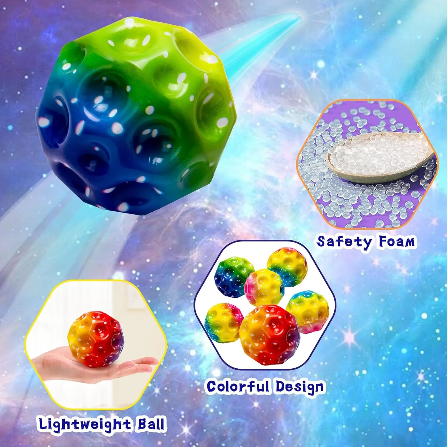 Hand-Eye Coordination Sports Training High bland friendly Germany potion Elasticity Ball, Super High Bouncing Foam Balls for Adults Improve 