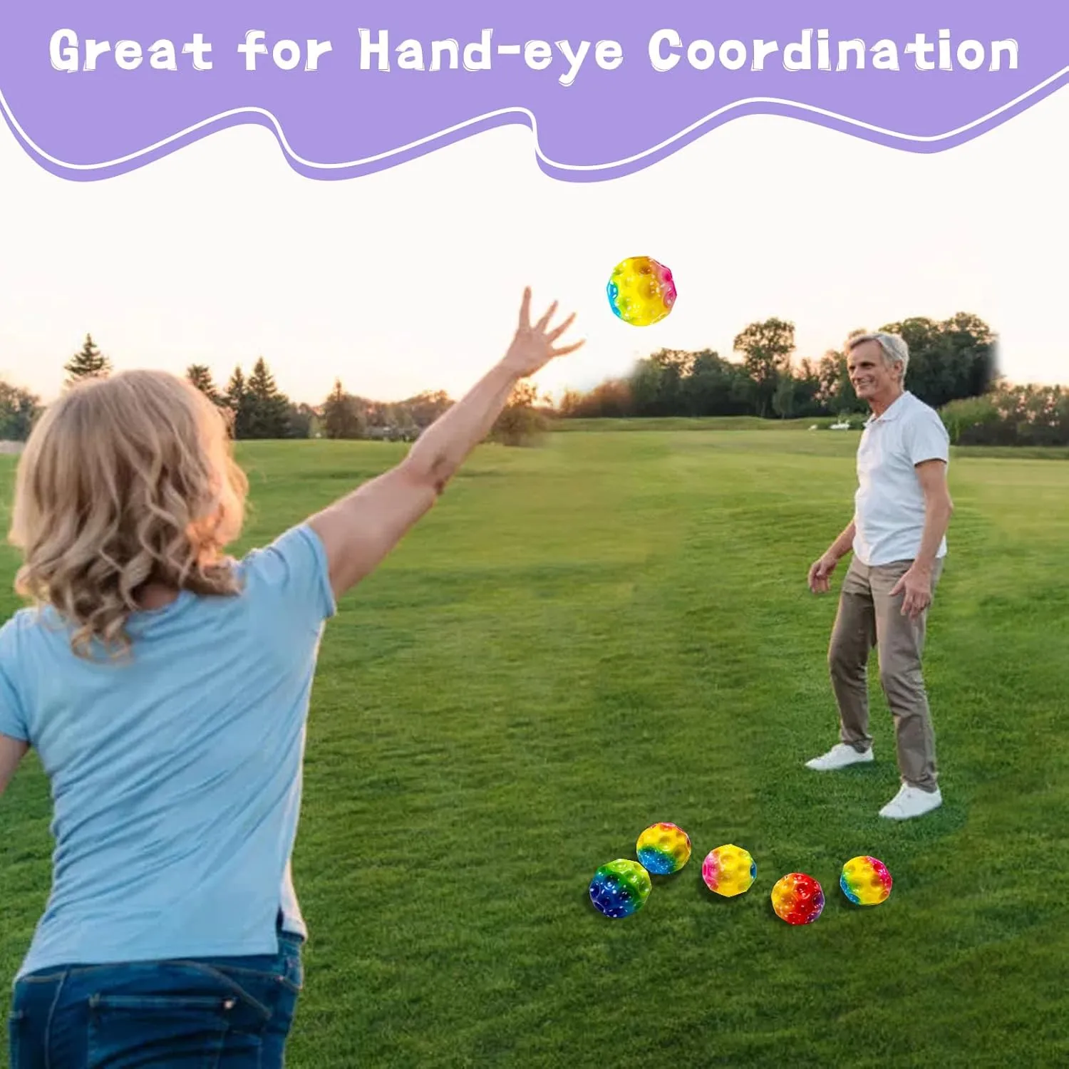 Hand-Eye Coordination Sports Training High bland friendly Germany potion Elasticity Ball, Super High Bouncing Foam Balls for Adults Improve 