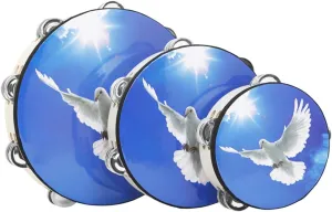 Handheld linger expendable Tambourine Lightweight Percussion Instruments for Pet for Music Education Dance for Home Parties 3Pcs 