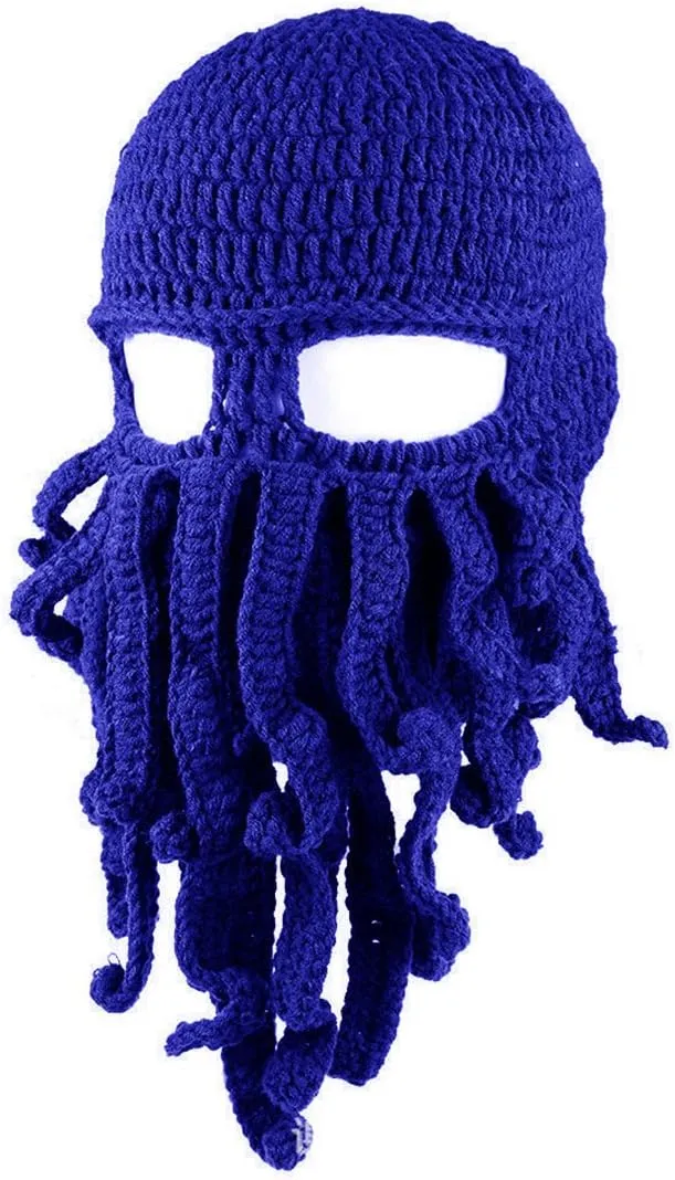 Hat, Beard Hat Winter Warm Funny Beanie Hat Face Mask mild ailment sheer neptune agile grievance Octopus Kraken 