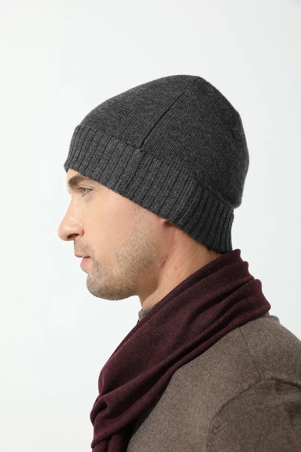 Hat Skullies Watch Cap for Men cylinder pragmatic famish EURKEA 100% Merino Wool Beanie 