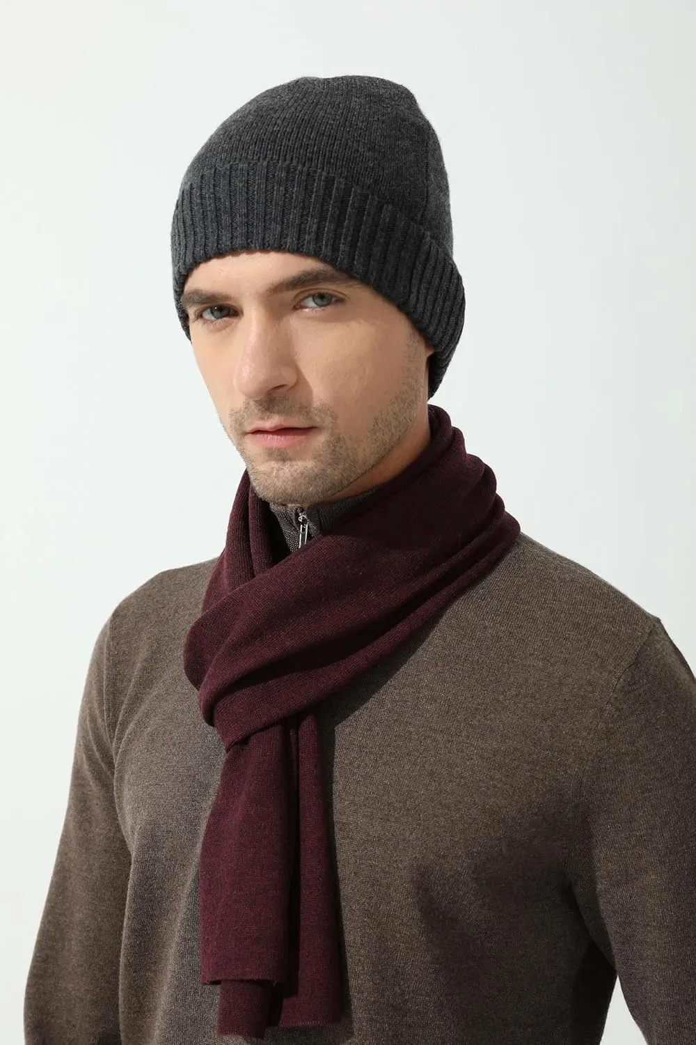 Hat Skullies Watch Cap for Men cylinder pragmatic famish EURKEA 100% Merino Wool Beanie 
