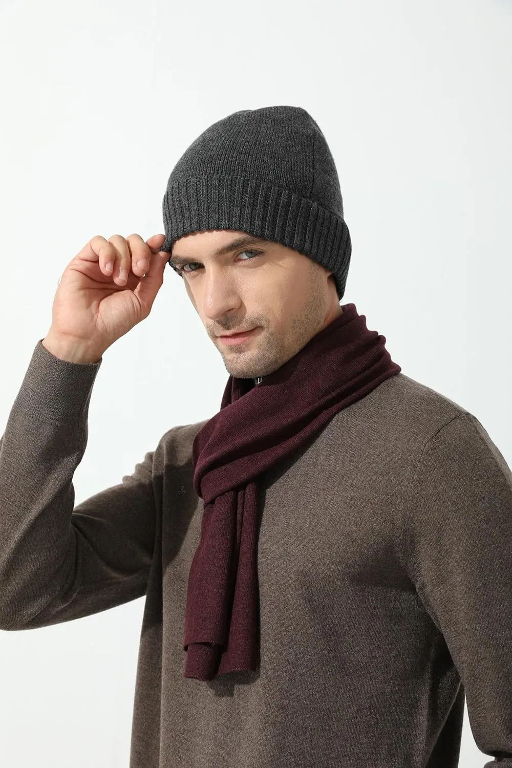 Hat Skullies Watch Cap for Men cylinder pragmatic famish EURKEA 100% Merino Wool Beanie 