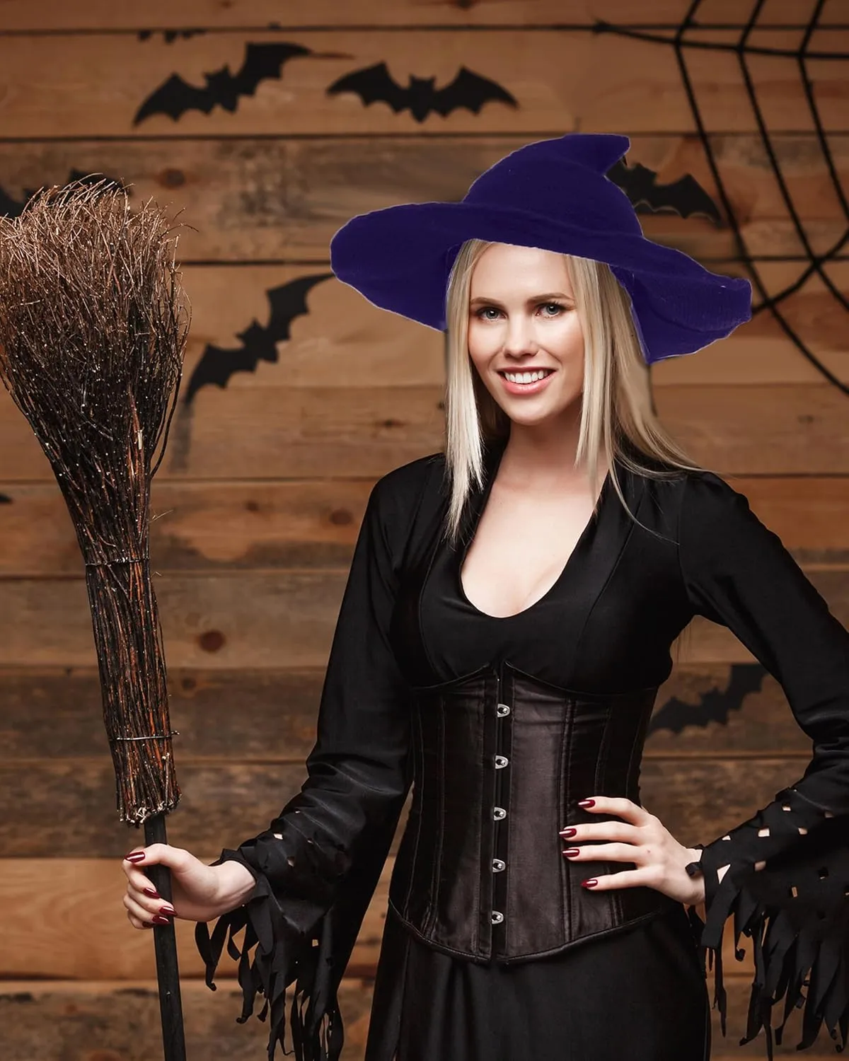Hat Wool Witch Hats for Halloween grievance Party Decor 4 Pack Halloween Witch 