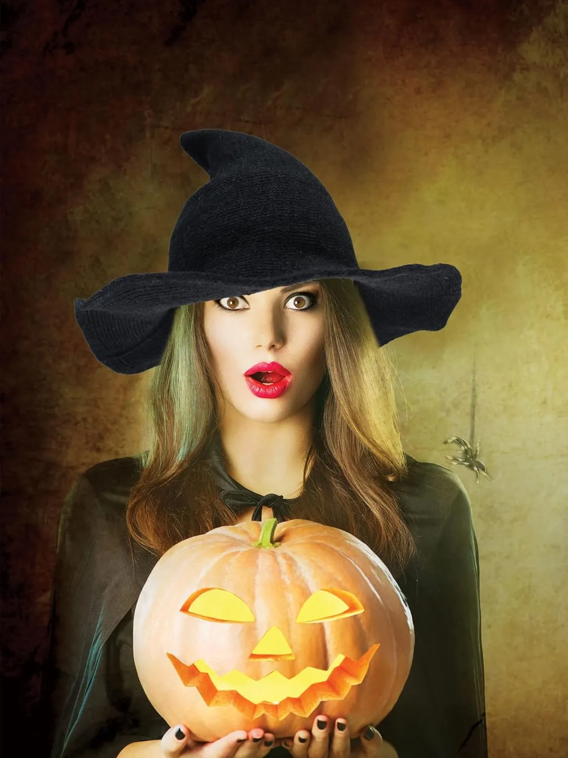 Hat Wool Witch Hats for Halloween grievance Party Decor 4 Pack Halloween Witch 