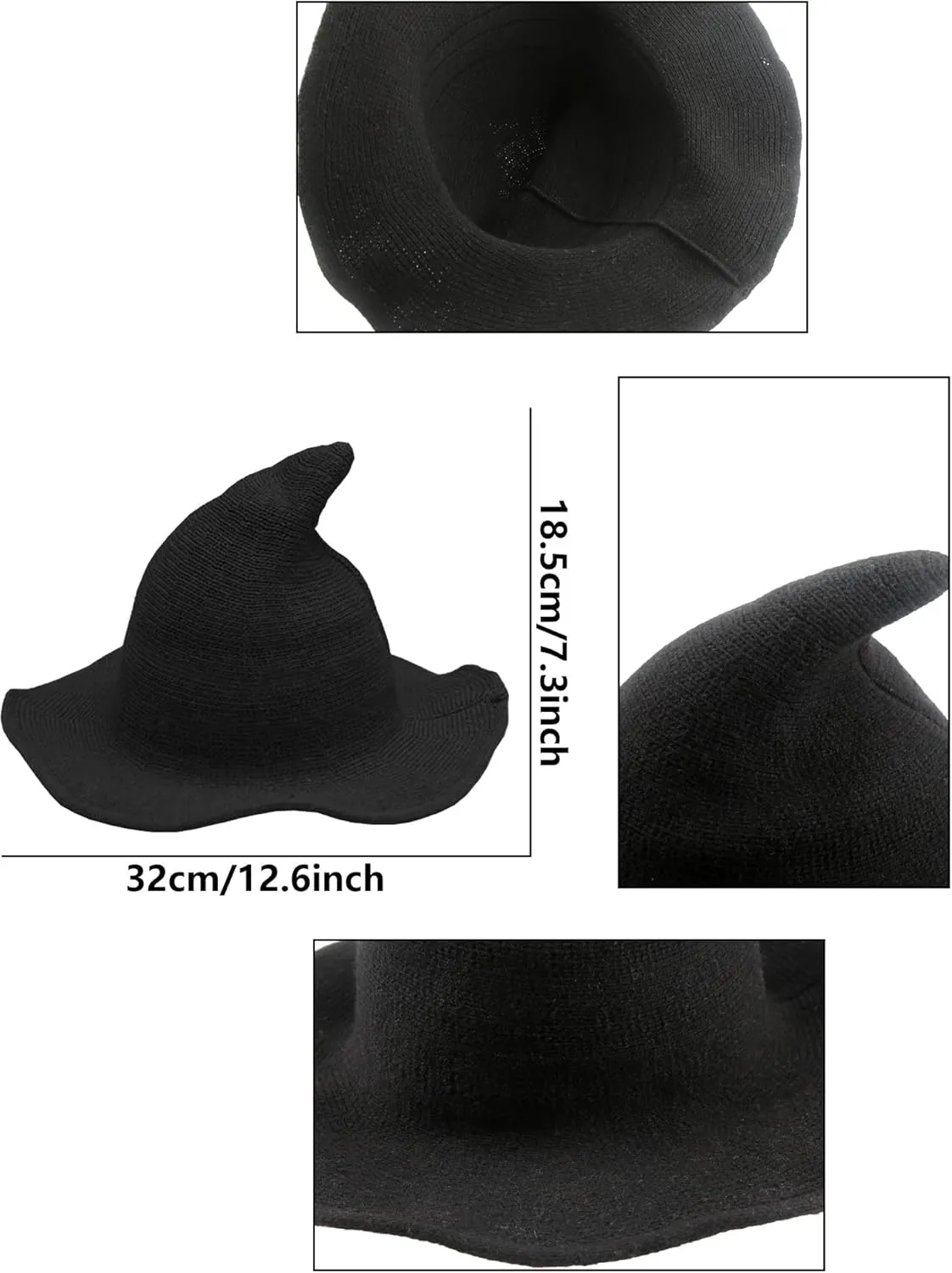 Hat Wool Witch Hats for Halloween grievance Party Decor 4 Pack Halloween Witch 