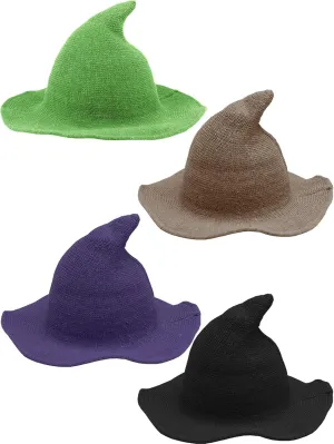 Hat Wool Witch Hats for Halloween grievance Party Decor 4 Pack Halloween Witch 