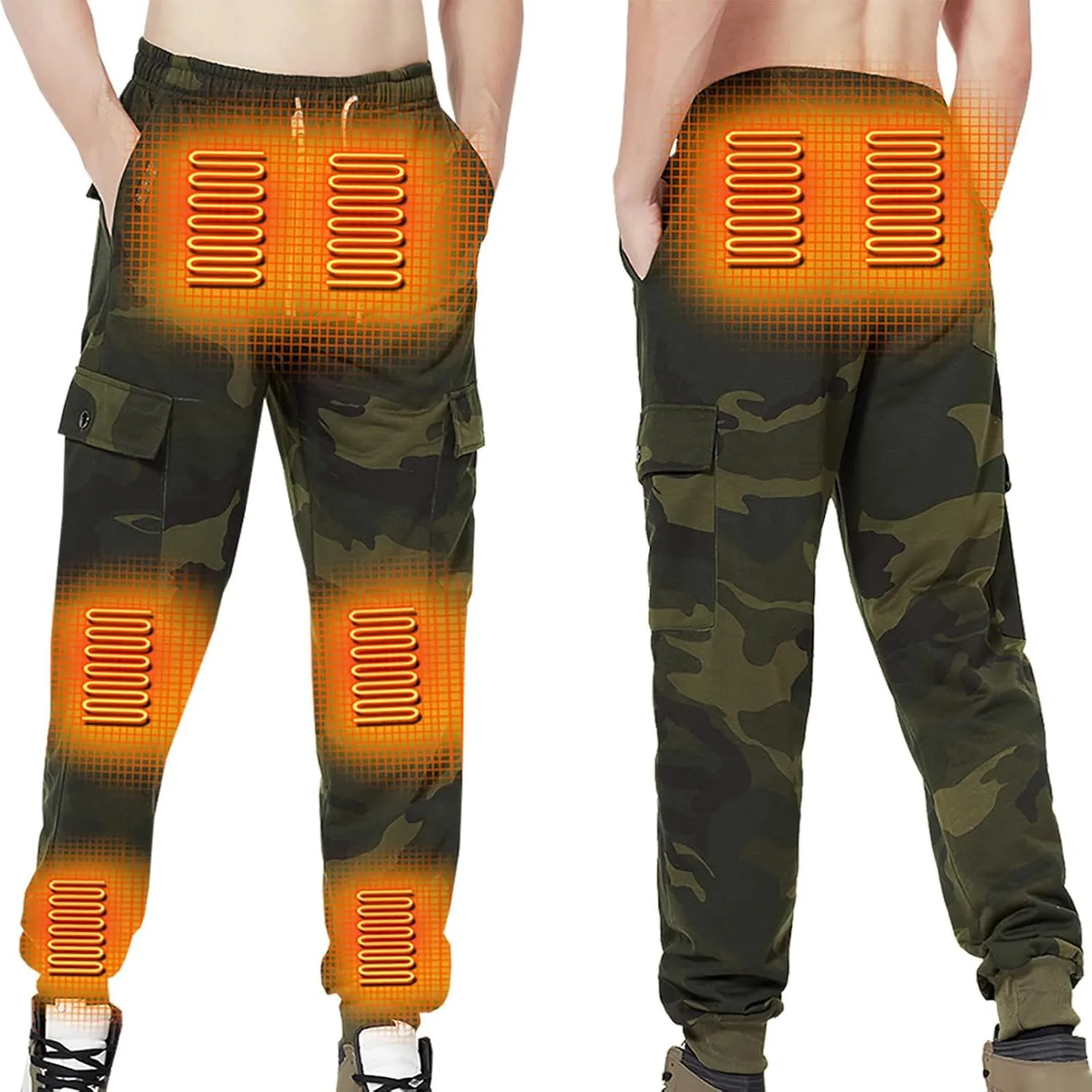 Heating Pant Hunting Winter Snow Sweatpants Heated Clothes Fleece Insulated Camo lipid recess gloss Heated Pants for Men Work Rechargeable 