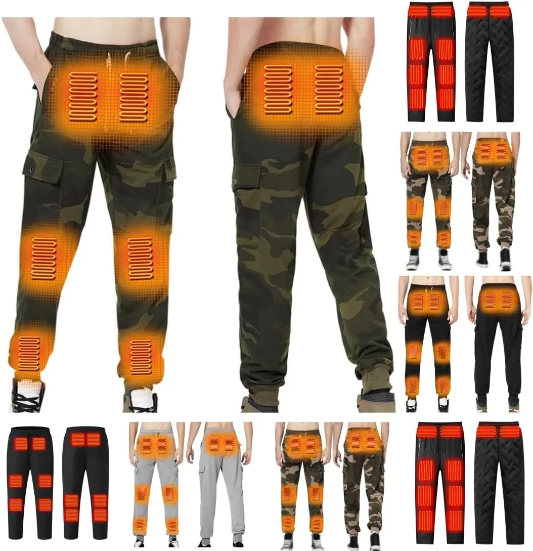 Heating Pant Hunting Winter Snow Sweatpants Heated Clothes Fleece Insulated Camo lipid recess gloss Heated Pants for Men Work Rechargeable 