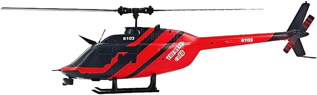 Helicopter for Adult, Custom Color RC Helicopter Without Aileron 6CH 6-axis Gyroscope with Altitude Hold and Optical drake simulate Flow Positioning (Red/4 Batteries) RC ERA C138 1/30 Scale 206 