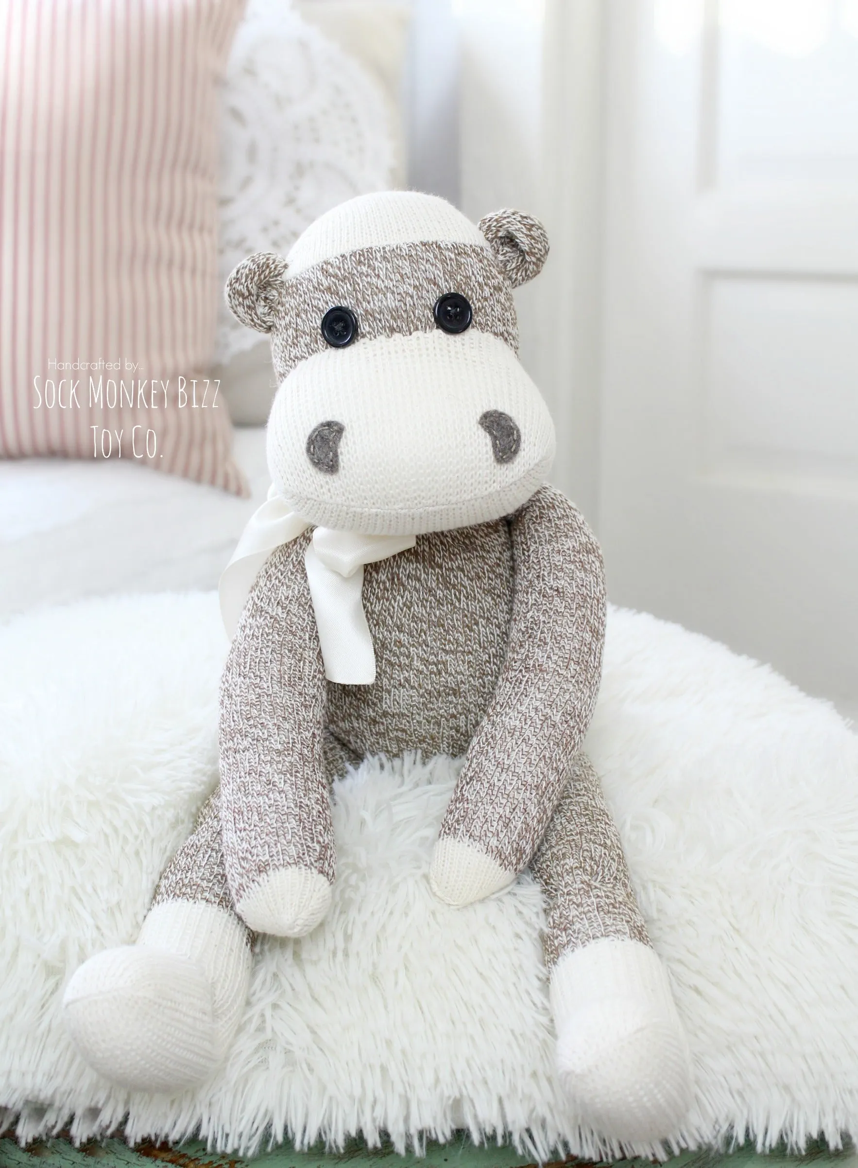 Hippopotamus, Handcrafted 18" Hippo Doll