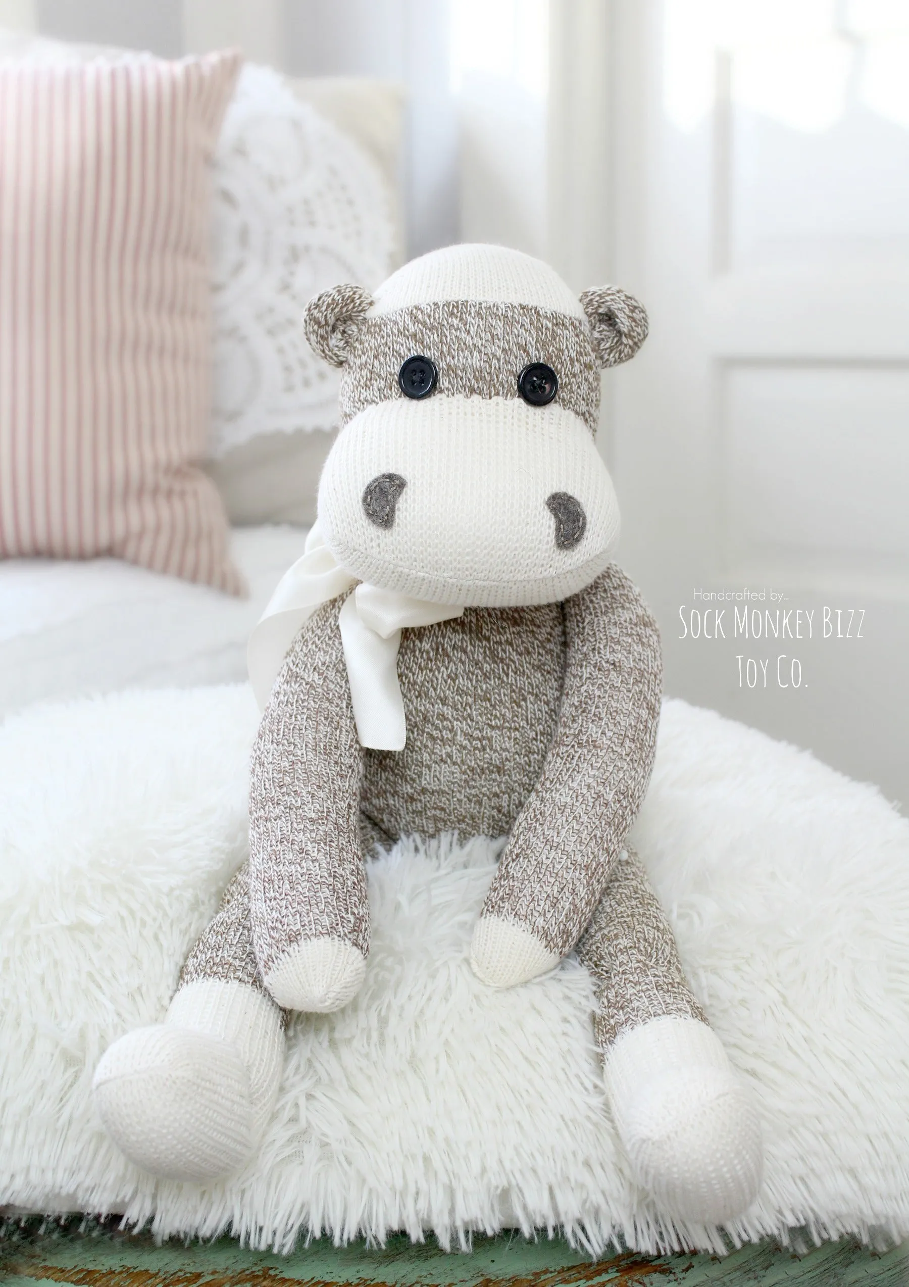Hippopotamus, Handcrafted 18" Hippo Doll