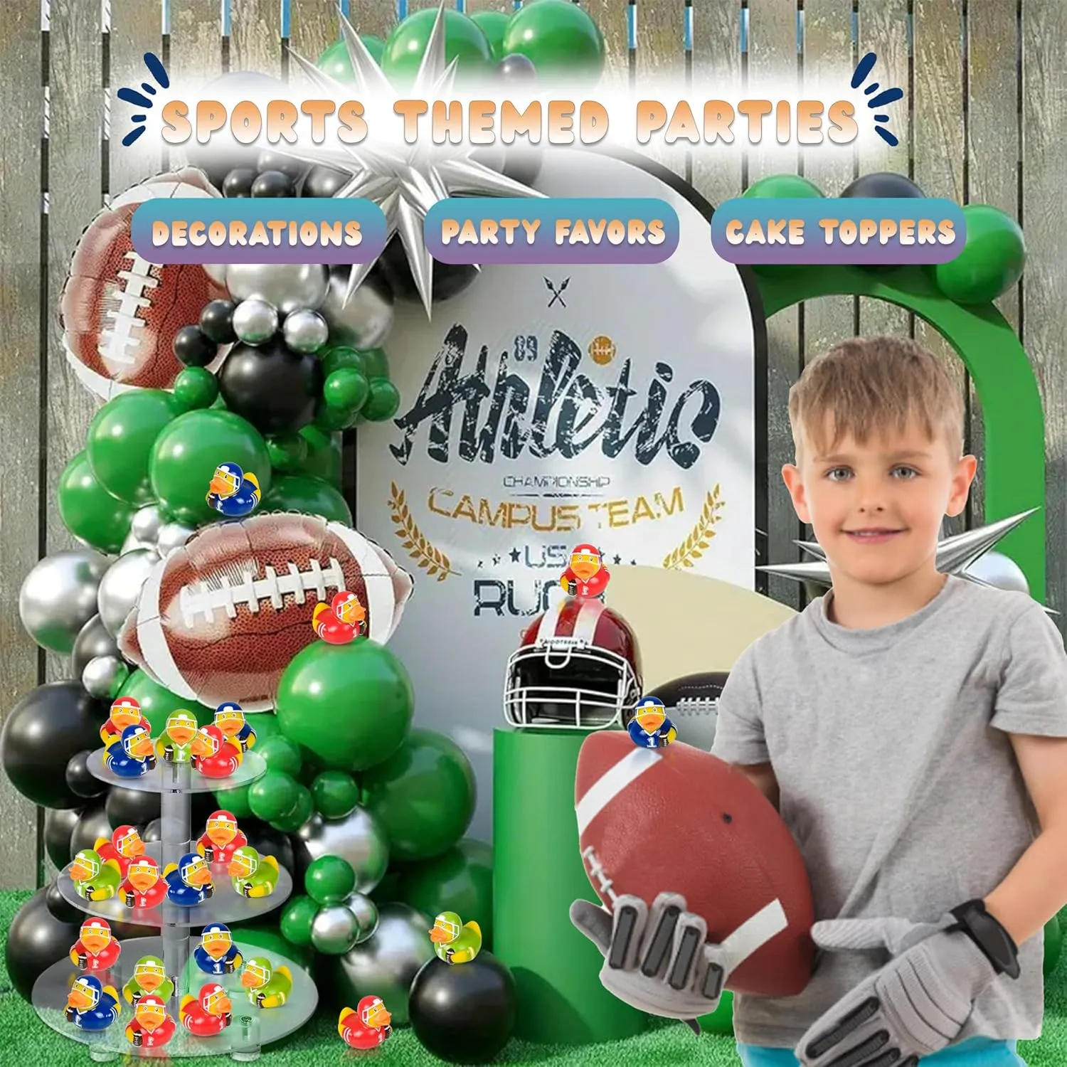(Hockey, Baseball, Football, Basketball, Soccer) certificate nightmare basketry tenuous - Pack of 12, Bath Toys, Kids And Toddler Forest & Twelfth Sports-Themed Rubber Duckies - Multicolor, Rubber, Small, Unisex, 2" Sports Mini Ducks 