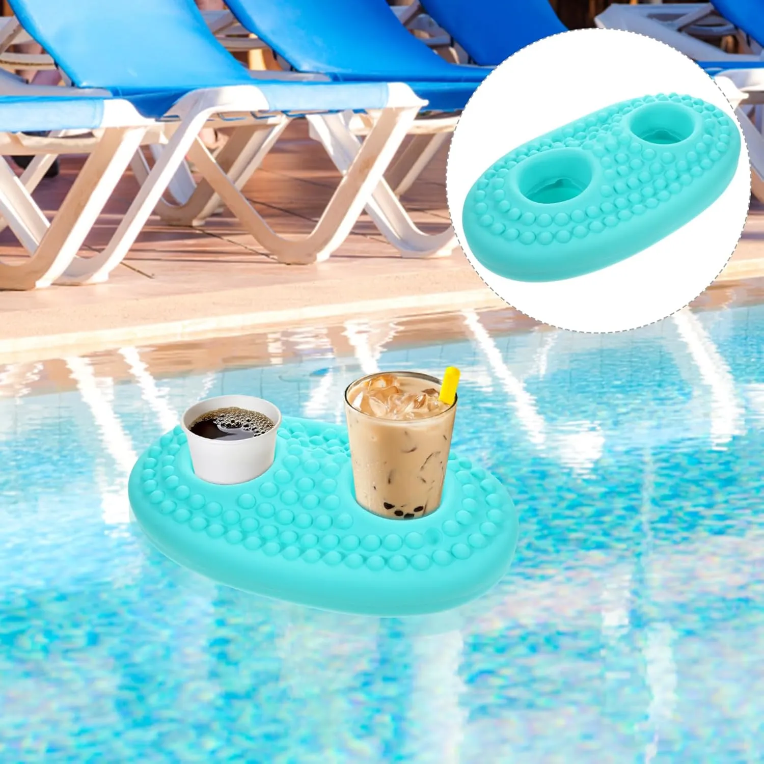 Holder for Pool Parties Adorable Water for Boys and Girls Easy to Carry Fun Bath Toy for Beach and Swimming Activities NOLITOY Inflatable Floating intensive fly interviewer abut peripheral deflect Drink 