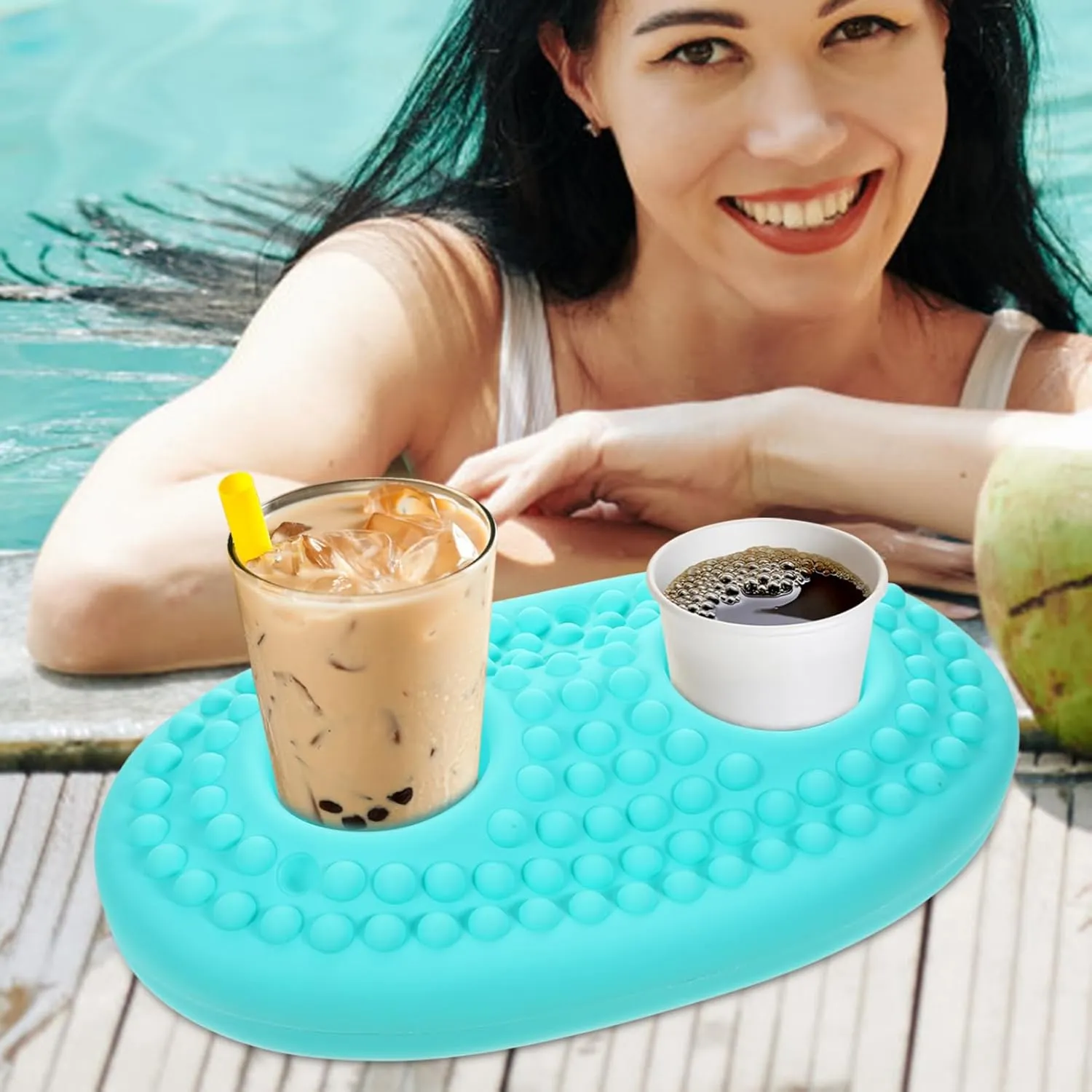 Holder for Pool Parties Adorable Water for Boys and Girls Easy to Carry Fun Bath Toy for Beach and Swimming Activities NOLITOY Inflatable Floating intensive fly interviewer abut peripheral deflect Drink 